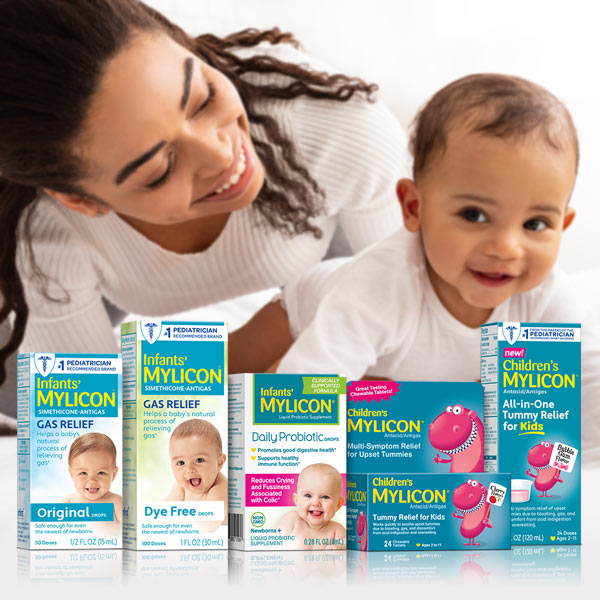 Mylicon Product Line-up with Mother and baby